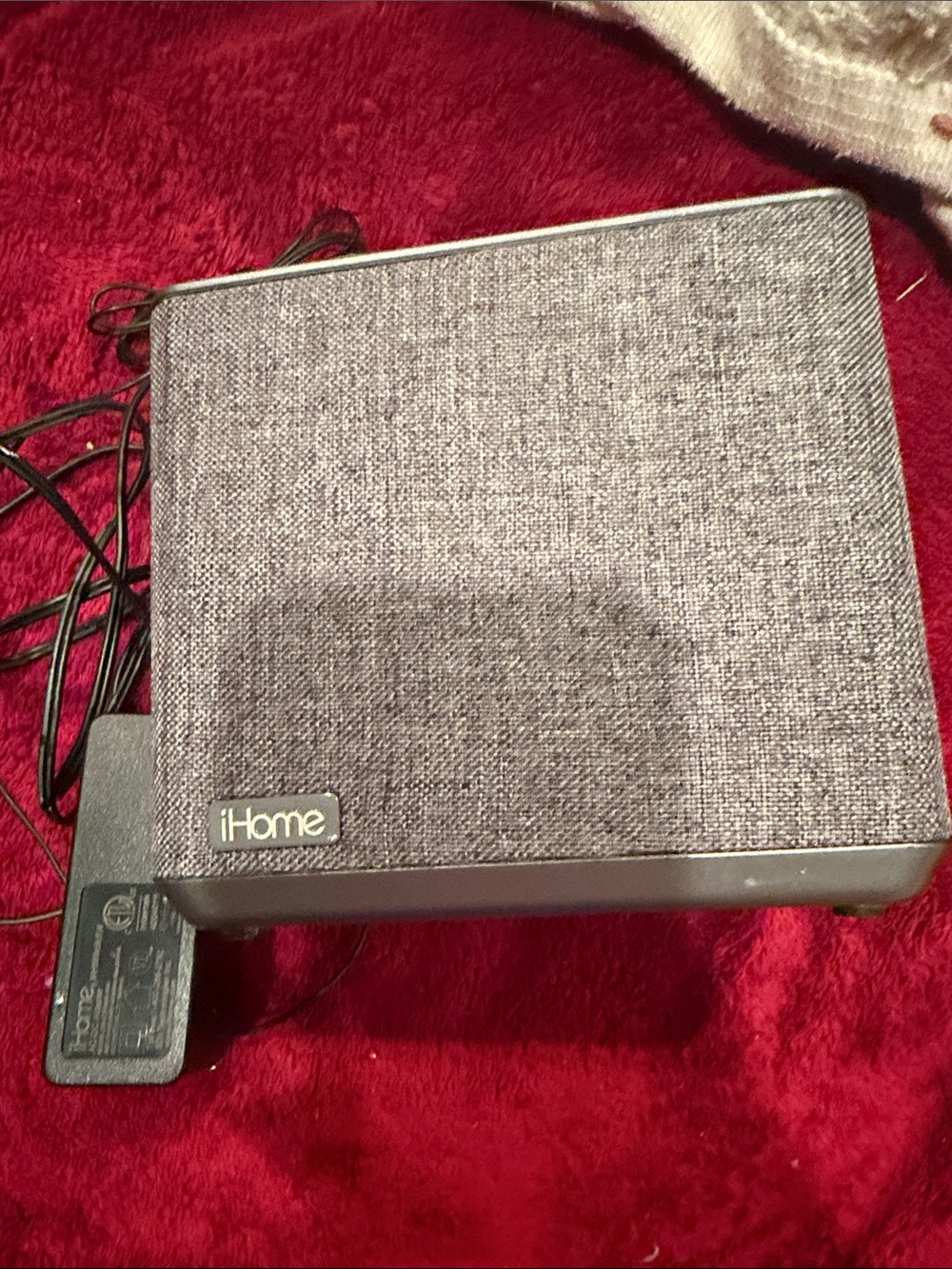 iHome Gray Fabric Portable Speaker